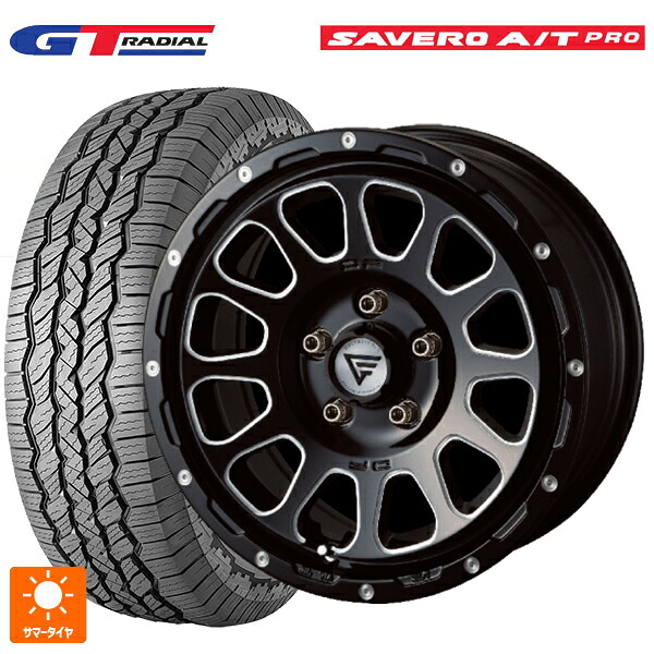 225/75R16 104T WEB限定販売 GTラジアル サベロ AT プロ ホワイトレター エクシズルライン デルタフォース オーバル ブラックマシニング 16-7J 国産車用 サマータイヤホイール4本セット 125,140円