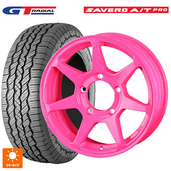 225/75R16 104T WEB限定販売 GTラジアル サベロ AT プロ ホワイトレター ドゥオール CST ゼロワンハイパー +J 鋳出しロゴ 蛍光ピンク 16-6J 国産車用 サマータイヤホイール4本セット｜タイヤホイール専門店コニシタイヤ