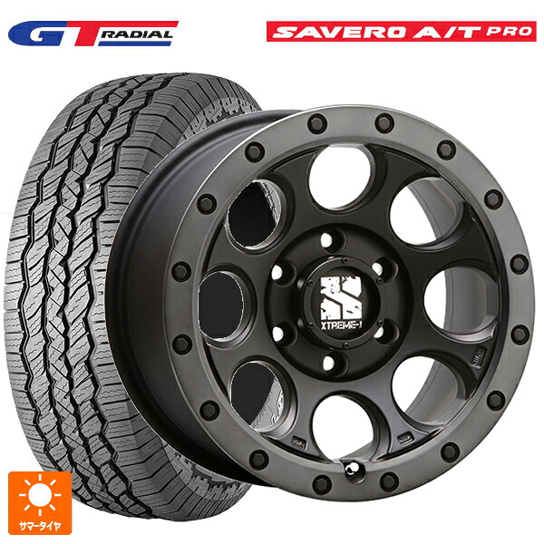 225/75R16 104T WEB限定販売 GTラジアル サベロ AT プロ ホワイトレター エムエルジェイ エクストリームJ XJ03 Flat Black Smoke 16-7J 国産車用 サマータイヤホイール4本セット