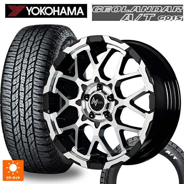 トヨタ ヤリスクロス(10系)用 215/65R16 109/107S ヨコハマ ジオランダー A/T G015 ホワイトレター 正規品 エムアイディー ナイトロパワー M28バレットエス ブラック/ミラーカット 新品サマータイヤホイール 4本セット