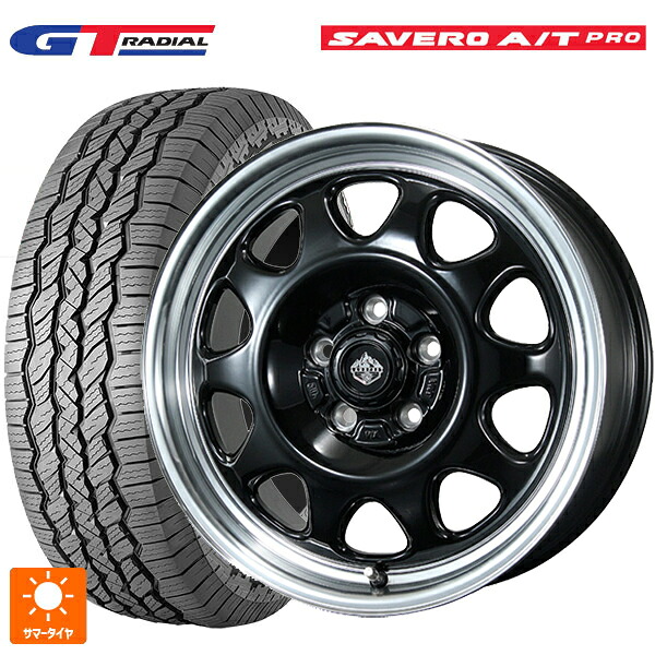 225/75R16 104T WEB限定販売 GTラジアル サベロ AT プロ ホワイトレター トピー ランドフット SWZ グロスブラックリムポリッシュ 16-7J 国産車用 サマータイヤホイール4本セット