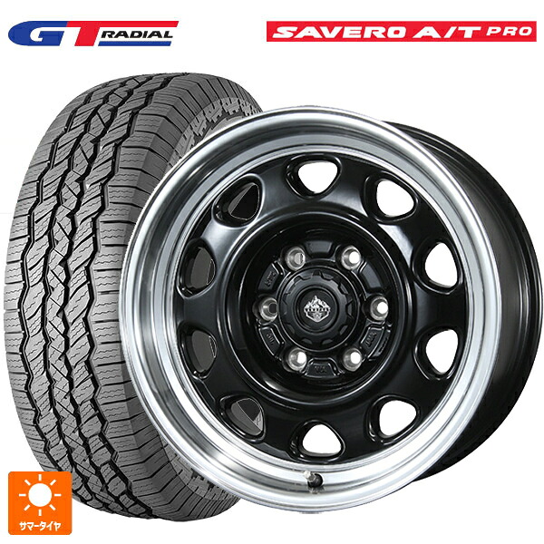 265/65R17 112T WEB限定販売 GTラジアル サベロ AT プロ ホワイトレター トピー ランドフット SWZ グロスブラックリムポリッシュ 17-8J 国産車用 サマータイヤホイール4本セット