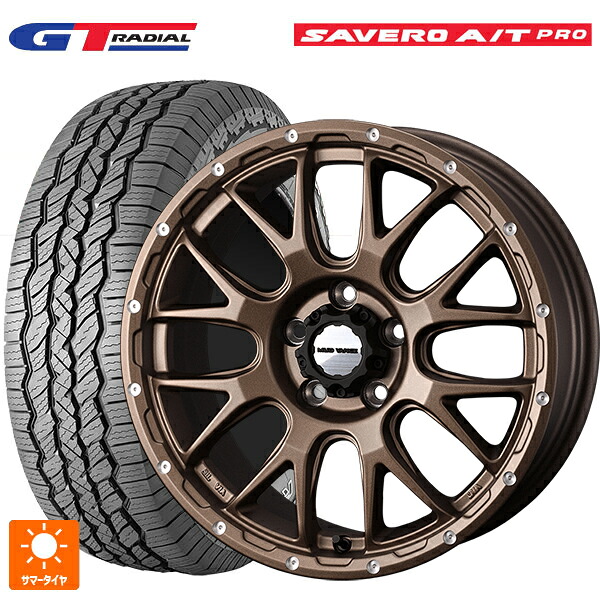 225/75R16 104T WEB限定販売 GTラジアル サベロ AT プロ ホワイトレター ウェッズ マッドヴァンス 08 MAT BRONZE 16-7J 国産車用 サマータイヤホイール4本セット