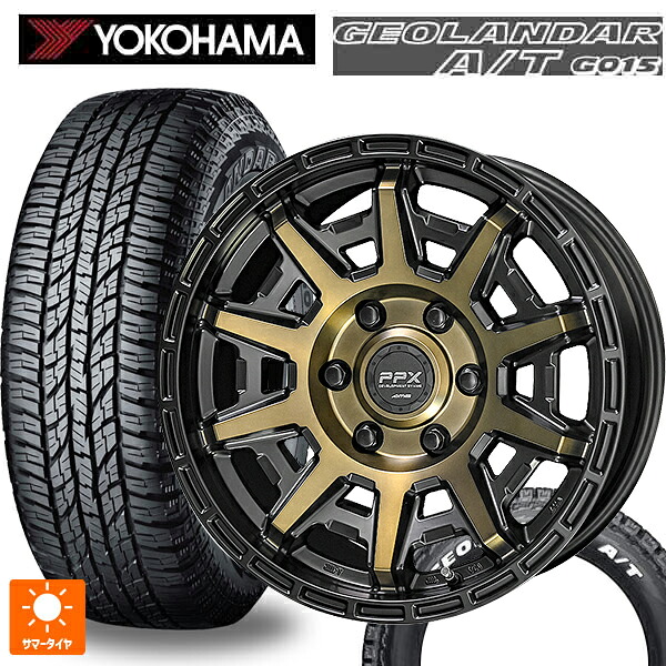 215/65R16 109/107S ヨコハマ ジオランダー A/T G015 ホワイトレター 正規品 # 共豊 PPX D10X ブラック&times;ポリッシュ&times;マットブロンズクリア 16-6.5J 国産車用 サマータイヤホイール4本セット｜タイヤホイール専門店コニシタイヤ 93,924円