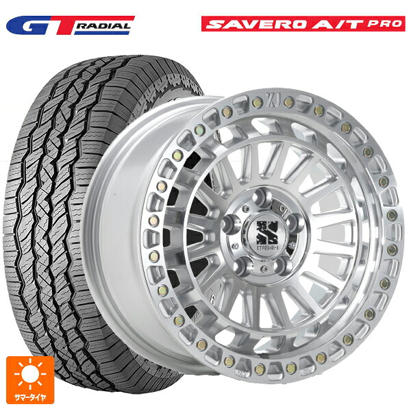225/75R16 104T WEB限定販売 GTラジアル サベロ AT プロ ホワイトレター エムエルジェイ エクストリームJ XJ08 グロスマシンド 16-5.5J 国産車用 サマータイヤホイール4本セット|タイヤホイール専門店コニシタイヤ