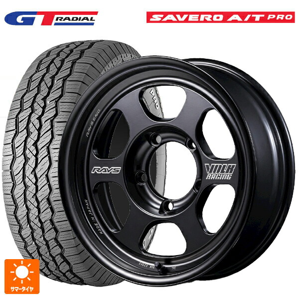 スズキ ジムニーノマド(JC74W)用 225/75R16 104T WEB限定販売 GTラジアル サベロ AT プロ ホワイトレター レイズ ボルクレーシング TE37 for J ブラックシャドウ LTD. PH 新品サマータイヤホイール 5本セット
