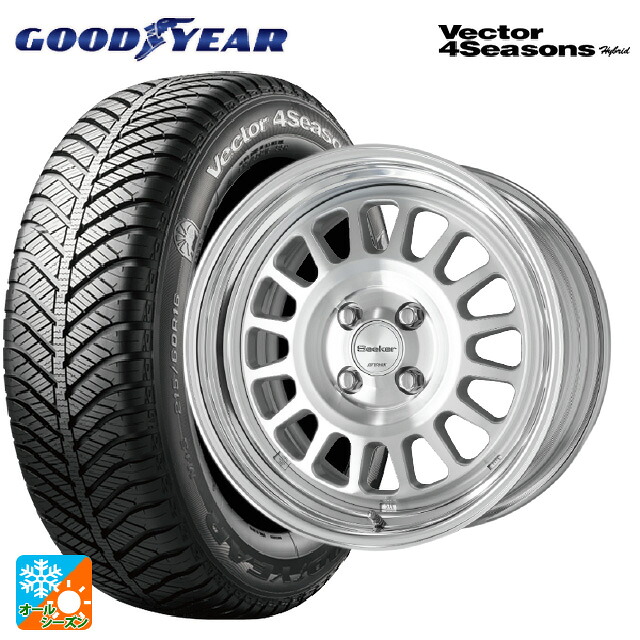 215/50R17 95H XL グッドイヤー ベクターフォーシーズンズ ハイブリッド ワーク シーカー FD MSP 17-7J 国産車用 オールシーズンタイヤホイール4本セット