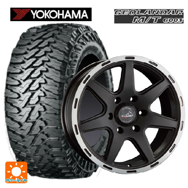 ミツビシ トライトン(GSRグレード)(LC2T)用 265/65R17 120/117Q ヨコハマ ジオランダー M/T G003 正規品 阿部商会 ラ･ストラーダ ティラードクロス マットブラックリムポリッシュ 新品サマータイヤホイール 4本セット