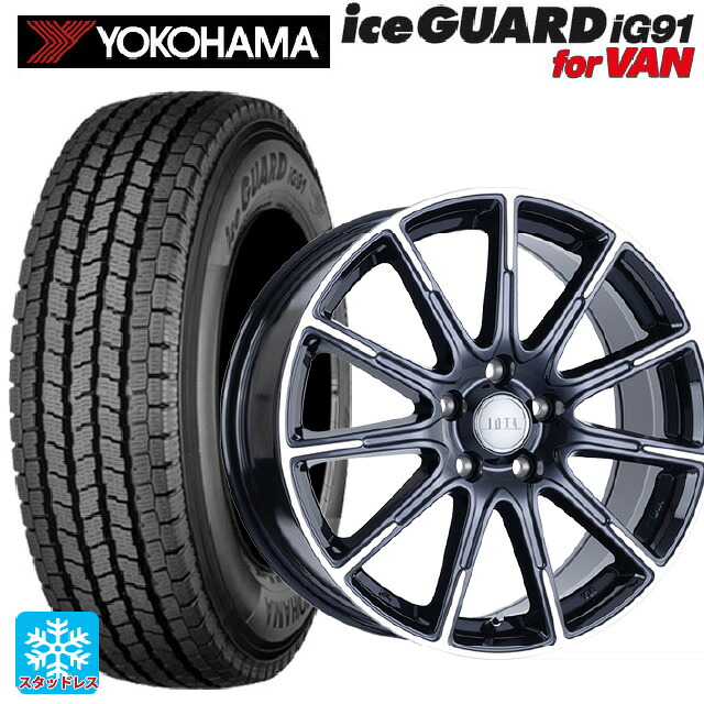 165/80R14 97/95N ヨコハマ アイスガード IG91 for VAN 阿部商会 ラ・ストラーダ ティラード イオタ ブラックポリッシュ 14-5J 国産車用 スタッドレスタイヤホイール4本セット|タイヤホイール専門店コニシタイヤ