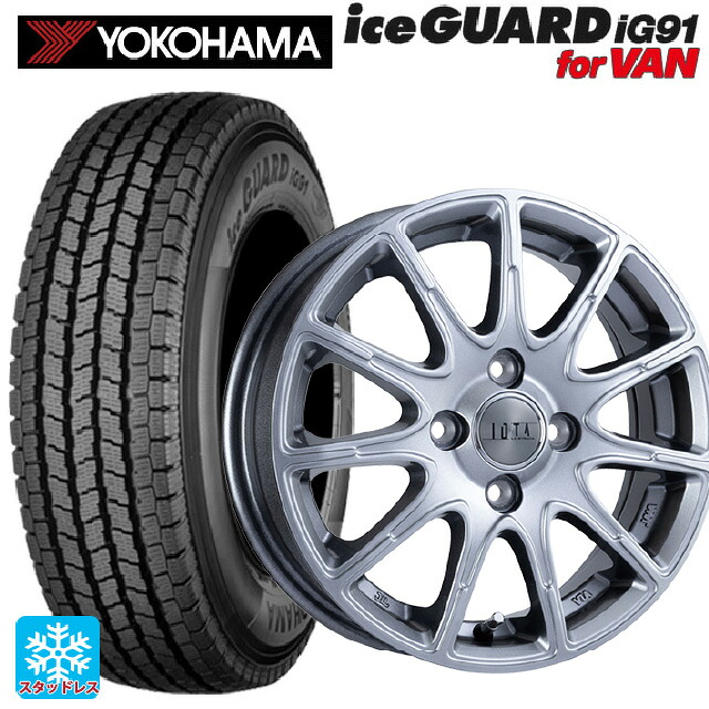 トヨタ プロボックス(160系)用 175/80R14 99/98N ヨコハマ アイスガード IG91 for VAN 阿部商会 ラ･ストラーダ ティラード イオタ ハイライトシルバー 新品スタッドレスタイヤホイール 4本セット