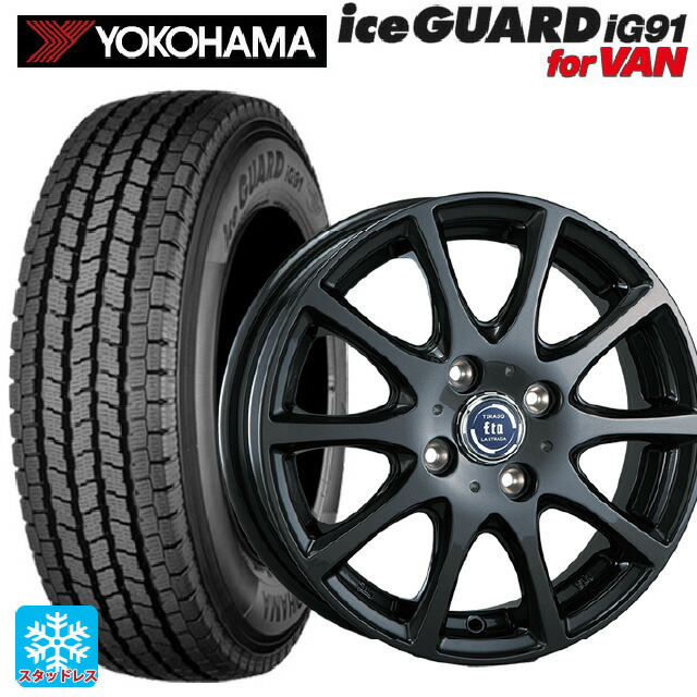 トヨタ プロボックス(160系)用 175/80R14 99/98N ヨコハマ アイスガード IG91 for VAN 阿部商会 ラ･ストラーダ ティラード イータ グラファイト・グレー 新品スタッドレスタイヤホイール 4本セット