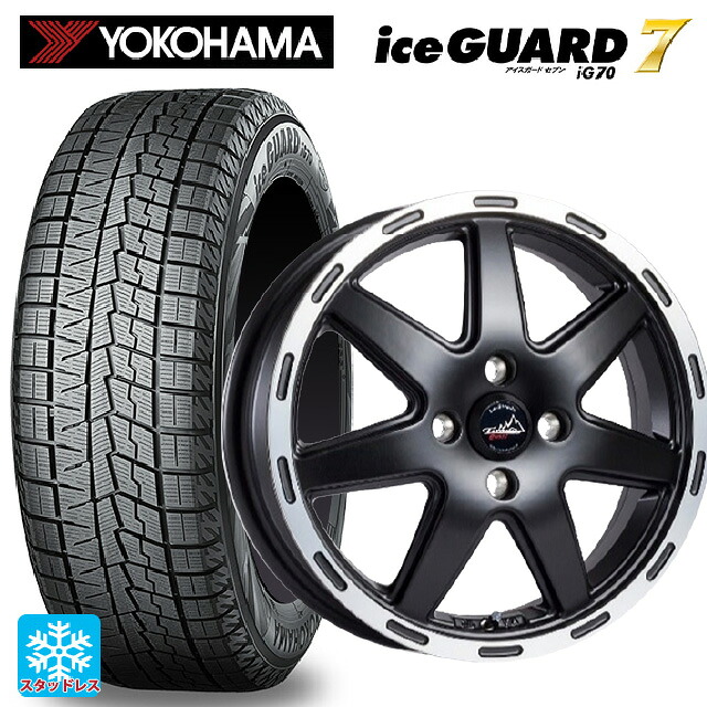 スズキ ハスラー(MR52/92S)用 165/65R14 79Q ヨコハマ アイスガード7(IG70) 阿部商会 ラ･ストラーダ ティラードクロス マットブラックリムポリッシュ 新品スタッドレスタイヤホイール 4本セット
