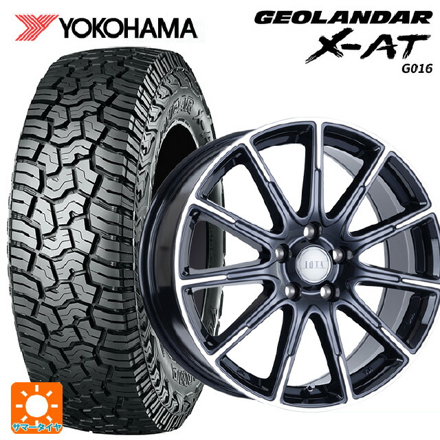 ミツビシ デリカD:5(3DA系)用 215/70R16 100/97Q ヨコハマ ジオランダー X-AT G016 ブラックレター 正規品 阿部商会 ラ･ストラーダ ティラード イオタ ブラックポリッシュ 新品サマータイヤホイール 4本セット