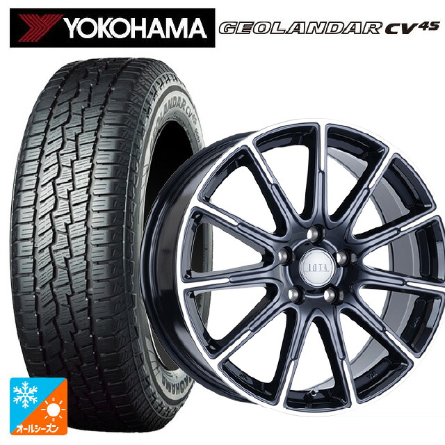 トヨタ アルファード(30系)用 225/60R17 99V ヨコハマ ジオランダー CV 4S G061 正規品 阿部商会 ラ･ストラーダ ティラード イオタ ブラックポリッシュ 新品オールシーズンタイヤホイール 4本セット