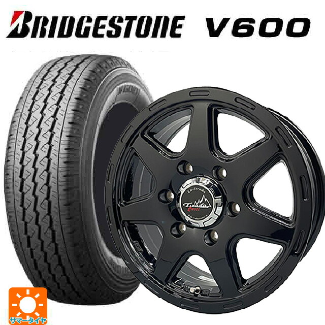 2026年製 195/80R15 107/105L ブリヂストン V600 正規品 阿部商会 ラ･ストラーダ ティラードクロス グロスブラック 15-6J 国産車用 サマータイヤホイール4本セット｜タイヤホイール専門店コニシタイヤ