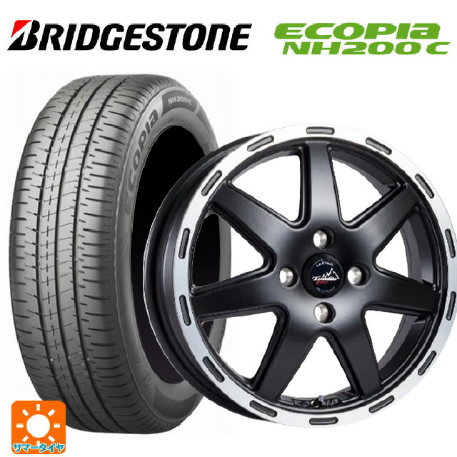 165/60R14 75H ブリヂストン エコピア NH200C 正規品 阿部商会 ラ･ストラーダ ティラードクロス マットブラックリムポリッシュ 14-4.5J 国産車用 サマータイヤホイール4本セット