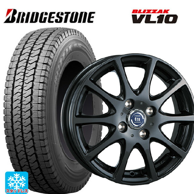 145/80R12 80/78N ブリヂストン ブリザック VL10 正規品 # 阿部商会 ラ･ストラーダ ティラード イータ グラファイト・グレー 12-4J 国産車用 スタッドレスタイヤホイール4本セット｜タイヤホイール専門店コニシタイヤ