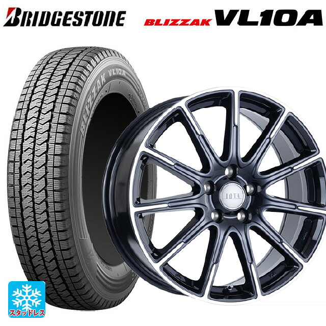 165/80R14 97/95N ブリヂストン ブリザック VL10A 正規品 阿部商会 ラ･ストラーダ ティラード イオタ ブラックポリッシュ 14-5J 国産車用 スタッドレスタイヤホイール4本セット 60,060円