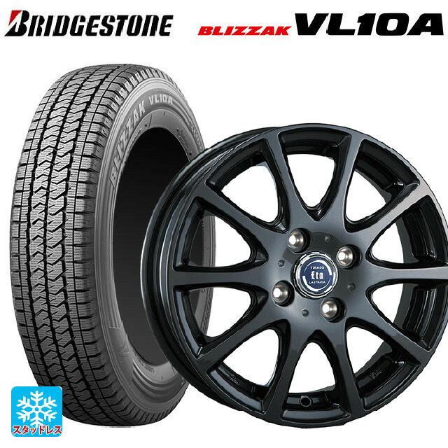 トヨタ プロボックス(160系)用 175/80R14 99/98N ブリヂストン ブリザック VL10A 正規品 阿部商会 ラ･ストラーダ ティラード イータ グラファイト・グレー 新品スタッドレスタイヤホイール 4本セット