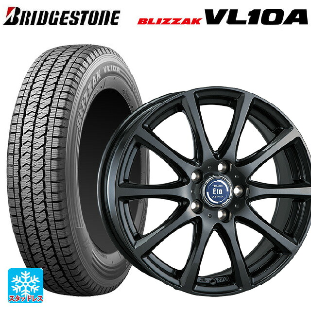165/80R14 97/95N ブリヂストン ブリザック VL10A 正規品 阿部商会 ラ･ストラーダ ティラード イータ グラファイト・グレー 14-5J 国産車用 スタッドレスタイヤホイール4本セット