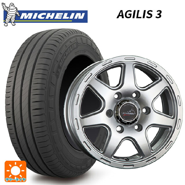 トヨタ ハイエース(200系)用 215/70R15 109/107S ミシュラン 正規品 アジリス 3 阿部商会 ラ･ストラーダ ティラードクロス シルバー 新品サマータイヤホイール 4本セット
