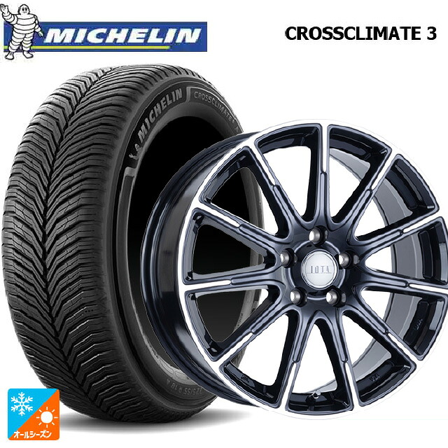 225/50R18 95V ミシュラン クロスクライメイト3 正規品 阿部商会 ラ･ストラーダ ティラード イオタ ブラックポリッシュ 18-7J 国産車用 オールシーズンタイヤホイール4本セット 109,675円