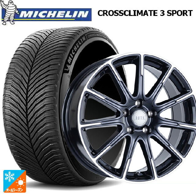 225/40R18 92Y XL ミシュラン クロスクライメイト3 スポーツ 正規品 阿部商会 ラ・ストラーダ ティラード イオタ # ブラックポリッシュ 18-7J 国産車用 オールシーズンタイヤホイール4本セット|タイヤホイール専門店コニシタイヤ