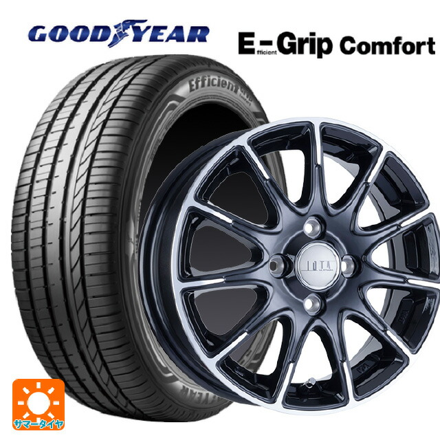 165/50R16 75V グッドイヤー エフィシェントグリップ コンフォート 阿部商会 ラ･ストラーダ ティラード イオタ ブラックポリッシュ 16-5.5J 国産車用 サマータイヤホイール4本セット
