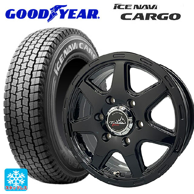 ニッサン NV350キャラバン(E26系)用 195/80R15 107/105N グッドイヤー アイスナビ カーゴ # 阿部商会 ラ･ストラーダ ティラードクロス グロスブラック 新品スタッドレスタイヤホイール 4本セット