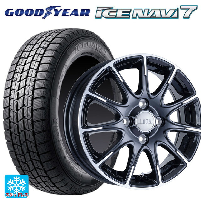 スズキ スイフト(ZC/ZD 13/43/53/83系)用 2025年製 185/55R16 83Q グッドイヤー アイスナビ7(数量限定) # 阿部商会 ラ･ストラーダ ティラード イオタ ブラックポリッシュ 新品スタッドレスタイヤホイール 4本セット 71,632円
