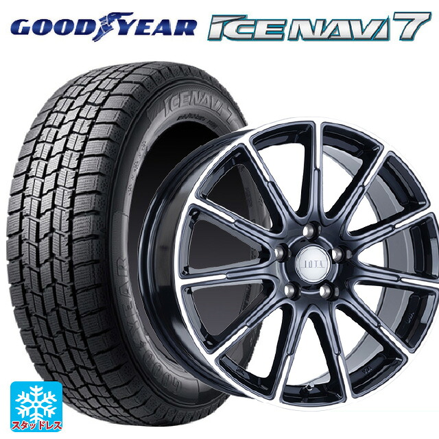 2024年製 235/50R18 97Q グッドイヤー アイスナビ7(数量限定) # 阿部商会 ラ・ストラーダ ティラード イオタ ブラックポリッシュ 18-7.5J 国産車用 スタッドレスタイヤホイール4本セット|タイヤホイール専門店コニシタイヤ
