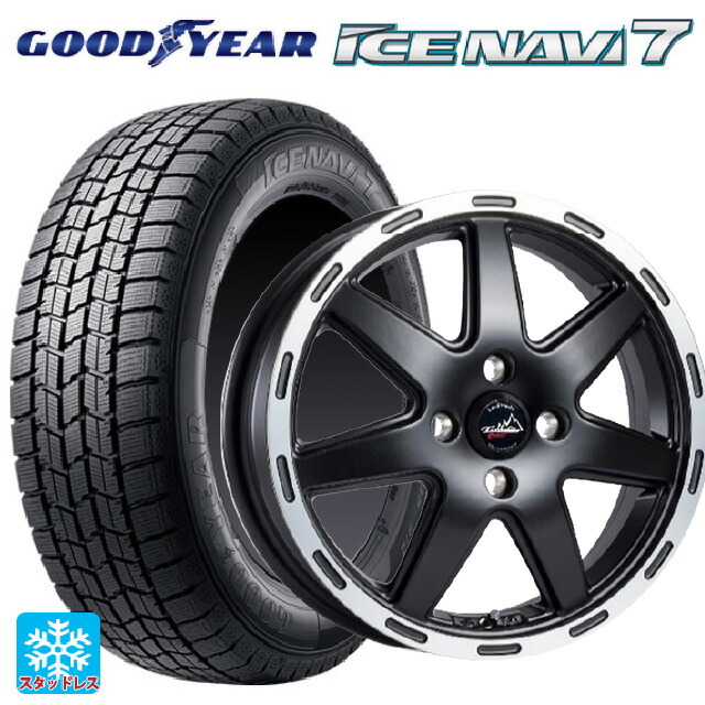 165/55R14 72Q グッドイヤー アイスナビ7(数量限定) 阿部商会 ラ･ストラーダ ティラードクロス マットブラックリムポリッシュ 14-4.5J 国産車用 スタッドレスタイヤホイール4本セット