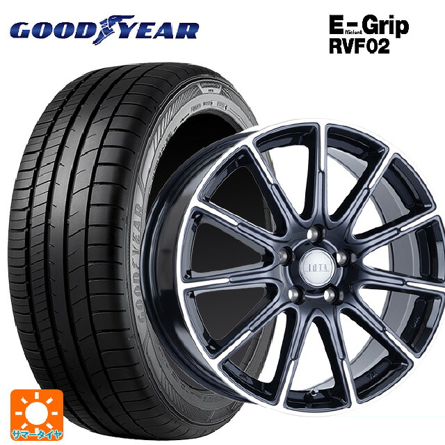 215/65R16 98H グッドイヤー エフィシェントグリップ RVF02 阿部商会 ラ･ストラーダ ティラード イオタ ブラックポリッシュ 16-6.5J 国産車用 サマータイヤホイール4本セット｜タイヤホイール専門店コニシタイヤ