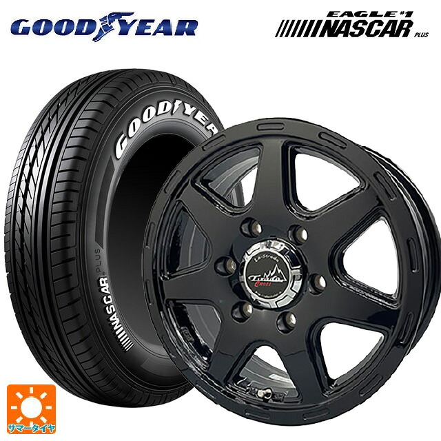 195/80R15 107/105N グッドイヤー イーグル ナンバー1 ナスカープラス ホワイトレター 阿部商会 ラ･ストラーダ ティラードクロス グロスブラック 15-6J 国産車用 サマータイヤホイール4本セット｜タイヤホイール専門店コニシタイヤ