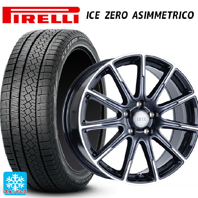 トヨタ カローラ スポーツ(210系)用 205/55R16 91H ピレリ アイスゼロ アシンメトリコ 正規品 # 阿部商会 ラ・ストラーダ ティラード イオタ ブラックポリッシュ 新品スタッドレスタイヤホイール 4本セット|タイヤホイール専門店コニシタイヤ