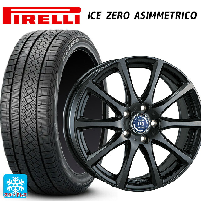 2024年製 235/50R18 101H XL ピレリ アイスゼロ アシンメトリコ 正規品 # 阿部商会 ラ・ストラーダ ティラード イータ グラファイト・グレー 18-7.5J 国産車用 スタッドレスタイヤホイール4本セット