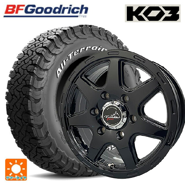 195/80R15 107S BFグッドリッチ オールテレーン TA KO3 ホワイトレター 正規品 # 阿部商会 ラ・ストラーダ ティラードクロス グロスブラック 15-6J 国産車用 サマータイヤホイール4本セット|タイヤホイール専門店コニシタイヤ