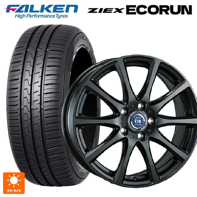 トヨタ シエンタ(10系)用 195/65R15 91V ファルケン ZE310R エコラン 阿部商会 ラ･ストラーダ ティラード イータ グラファイト・グレー 新品サマータイヤホイール 4本セット