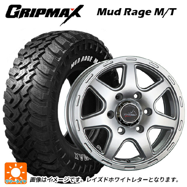 トヨタ ハイエース(200系)用 195R15 107/105Q グリップマックス マッドレイジ MT ホワイトレター 阿部商会 ラ･ストラーダ ティラードクロス シルバー 新品サマータイヤホイール 4本セット