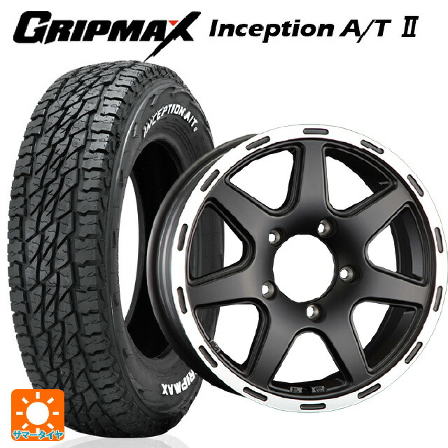 スズキ ジムニー(64系)用 175/80R16 91S グリップマックス インセプション A/T2 ホワイトレター 阿部商会 ラ･ストラーダ ティラードクロス マットブラックリムポリッシュ 新品サマータイヤホイール 4本セット