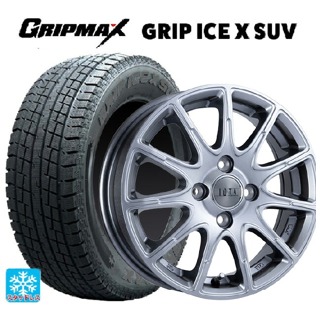 トヨタ プロボックス(160系)用 155/80R14 88/86N グリップマックス グリップアイスX SUV ブラックレター 阿部商会 ラ･ストラーダ ティラード イオタ ハイライトシルバー 新品スタッドレスタイヤホイール 4本セット