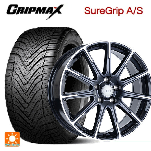 225/45R18 95W XL グリップマックス シュアグリップ A/S ブラックレター 阿部商会 ラ･ストラーダ ティラード イオタ ブラックポリッシュ 18-7J 国産車用 オールシーズンタイヤホイール4本セット