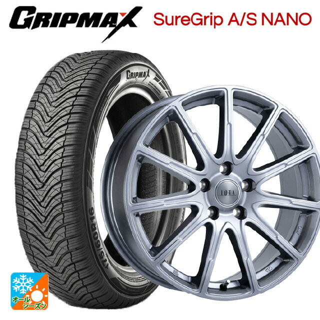 トヨタ ヴェルファイア(40系)用 225/65R17 106V XL グリップマックス シュアグリップ A/S ナノ ブラックレター 阿部商会 ラ･ストラーダ ティラード イオタ ハイライトシルバー 新品オールシーズンタイヤホイール 4本セット 64,328円