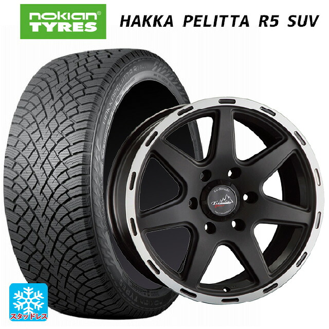 2024年製 265/65R17 116R XL ノキアン ハッカペリッタR5 SUV # 阿部商会 ラ･ストラーダ ティラードクロス マットブラックリムポリッシュ 17-7.5J 国産車用 スタッドレスタイヤホイール4本セット