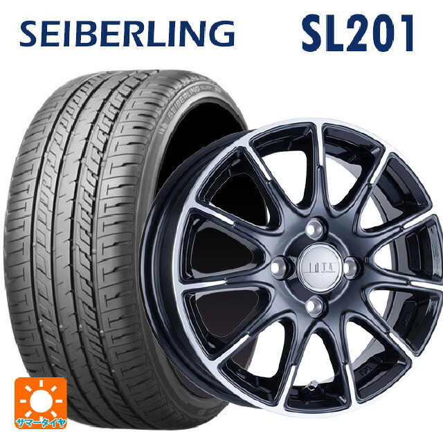 185/60R15 84H セイバーリング セイバーリング SL201(ブリヂストン工場生産） 阿部商会 ラ･ストラーダ ティラード イオタ ブラックポリッシュ 15-5.5J 国産車用 サマータイヤホイール4本セット