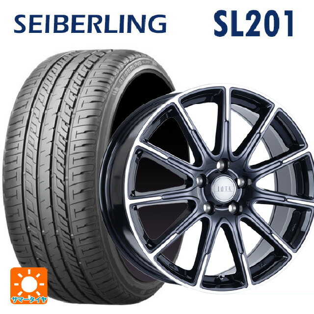 ニッサン セレナ(C28)用 215/55R17 94V セイバーリング セイバーリング SL201(ブリヂストン工場生産） 阿部商会 ラ･ストラーダ ティラード イオタ ブラックポリッシュ 新品サマータイヤホイール 4本セット