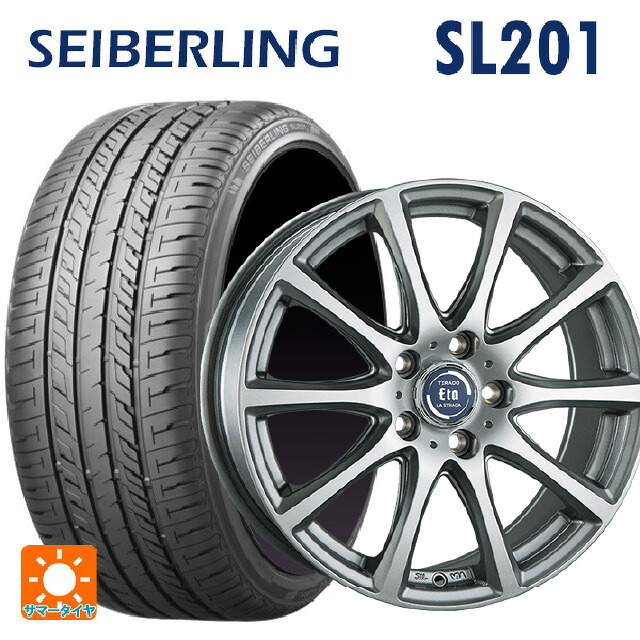 スズキ スイフトスポーツ(ZC33S)用 195/50R16 84V セイバーリング セイバーリング SL201(ブリヂストン工場生産） 阿部商会 ラ･ストラーダ ティラード イータ ハイライトシルバー 新品サマータイヤホイール 4本セット