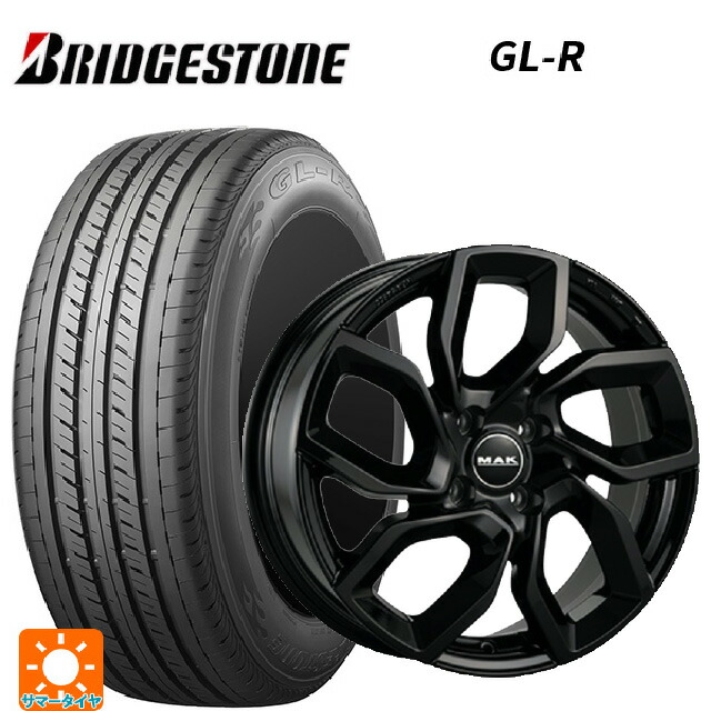 ジープ アベンジャー(FH1系)用 215/60R17 109/107R ブリヂストン GL-R 正規品 阿部商会 マック アポロ グロスブラック 新品サマータイヤホイール 4本セット