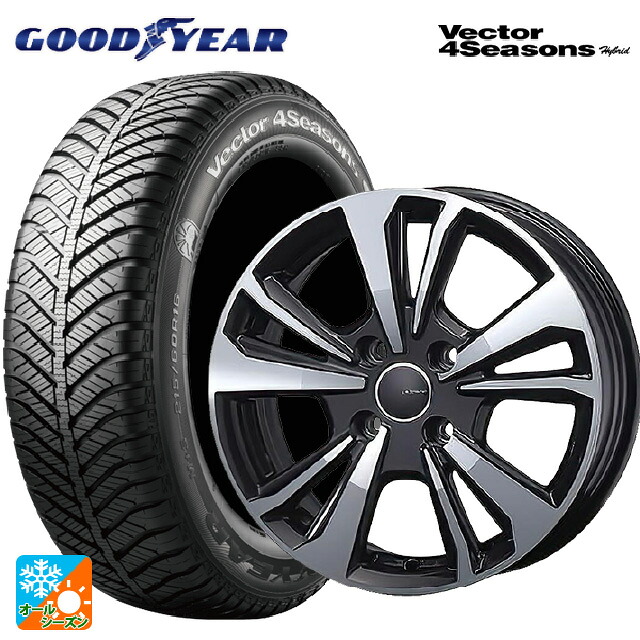 DSオートモービルズ DS3(D34)用 215/60R17 96H グッドイヤー ベクターフォーシーズンズ ハイブリッド ティーエーエス スマートライン 365 ガンメタリックポリッシュ 新品オールシーズンタイヤホイール 4本セット