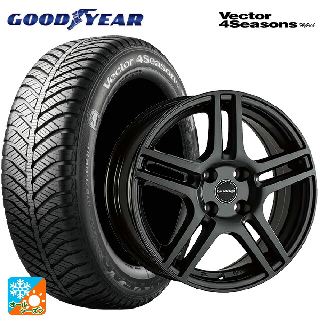 フィアット パンダ(139系/FF)用 175/65R14 82H グッドイヤー ベクターフォーシーズンズ ハイブリッド 阿部商会 ユーロデザイン アイガ ガンメタリック 新品オールシーズンタイヤホイール 4本セット｜タイヤホイール専門店コニシタイヤ